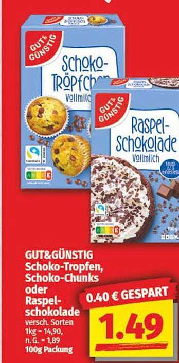 GUT& GÜNSTIG Schoko-Tropfen oder Raspel-Schokolade
