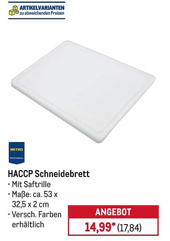 HACCP Schneidebrett mit Saftrille – Jetzt zum Vorteilspreis!