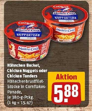 Hähnchen Bucket, Chicken Nuggets oder Chicken Tenders
