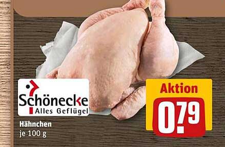 Hähnchen je 100 g zum Aktionspreis von 0,79 €
