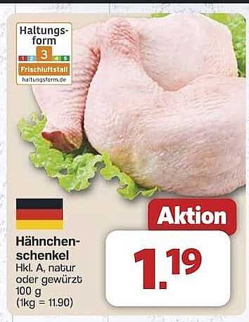 Hähnchenschenkel Hkl A, natur oder gewürzt, 100 g