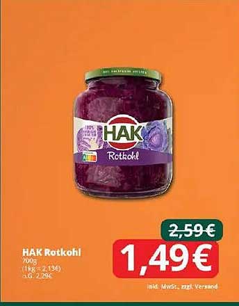 HAK Rotkohl 700g