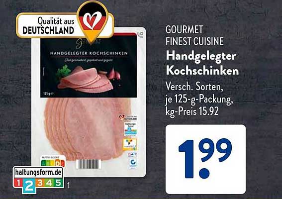 Handgelegter Kochschinken 125 g