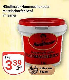 Händlmaier Hausmacher oder Mittelscharfer Senf im Eimer