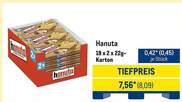 Hanuta 18 x 2 x 22g-Karton