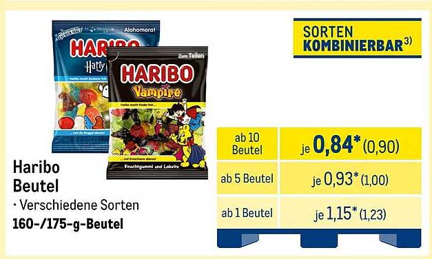 Haribo Beutel - Verschiedene Sorten 160-175 g