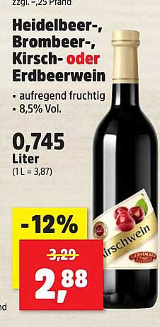 Heidelbeer-, Brombeer-, Kirsch- oder Erdbeerwein
