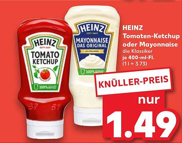 HEINZ Tomaten-Ketchup oder Mayonnaise - die Klassiker