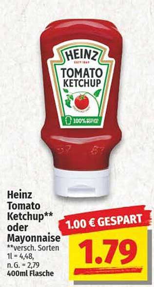 Heinz Tomato Ketchup oder Mayonnaise 400ml Flasche