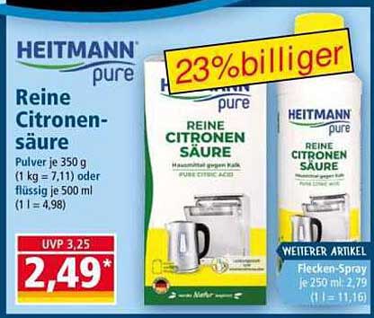 HEITMANN pure Reine Zitronensäure 350 g