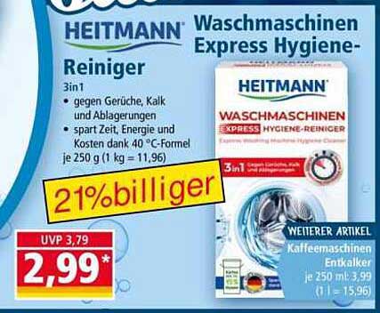 HEITMANN Waschmaschinen Express Hygiene-Reiniger