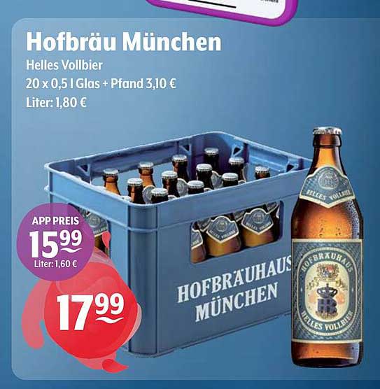 Hofbräu München Helles Vollbier 20 x 0,5 l