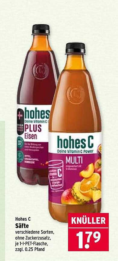 Hohes C Saft - Verschiedene Sorten, ohne Zuckerzusatz