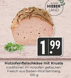 Holzofenfleischkäse mit Kruste, 100 g