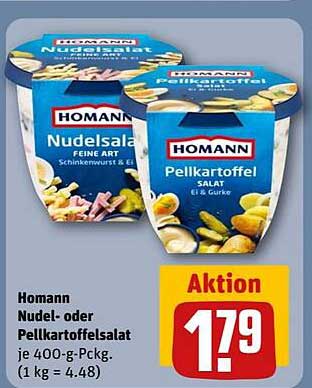 Homann Nudelsalat oder Pellkartoffelsalat je 400-g-Packung