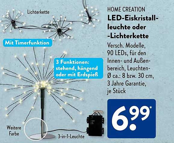 HOME CREATION LED-Eiskristallleuchte oder Lichterkette