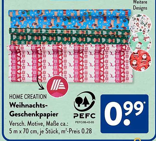 HOME CREATION Weihnachtsgeschenkpapier