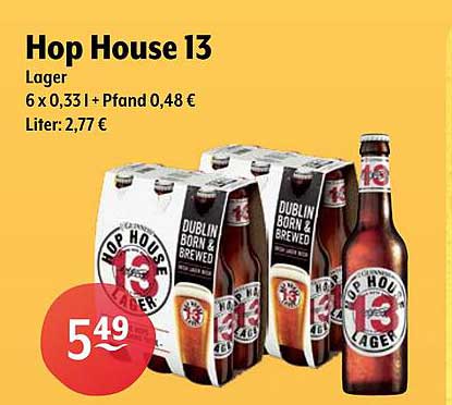 Hop House 13 Lager - 6 x 0,33 l für nur 5,49 €