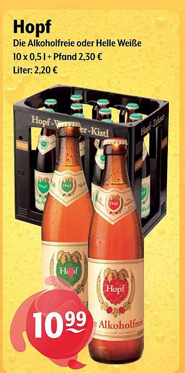 Hopf Die Alkoholfreie oder Helle Weiße 10 x 0,51 l + Pfand