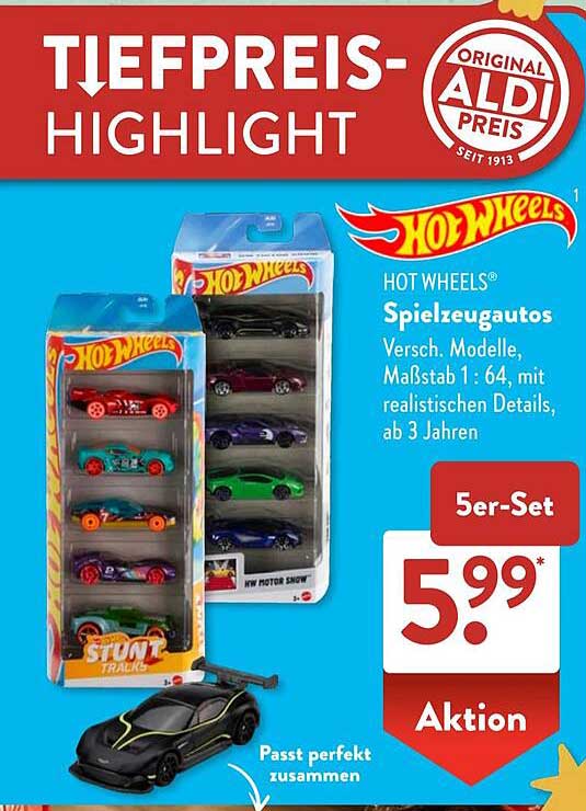 HOT WHEELS Spielzeugautos 5er-Set