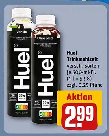 Huel Trinkmahlzeit 500-ml-Flasche, verschiedene Sorten