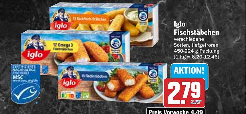 Iglo Fischstäbchen verschiedene Sorten, tiefgefroren 450-224 g