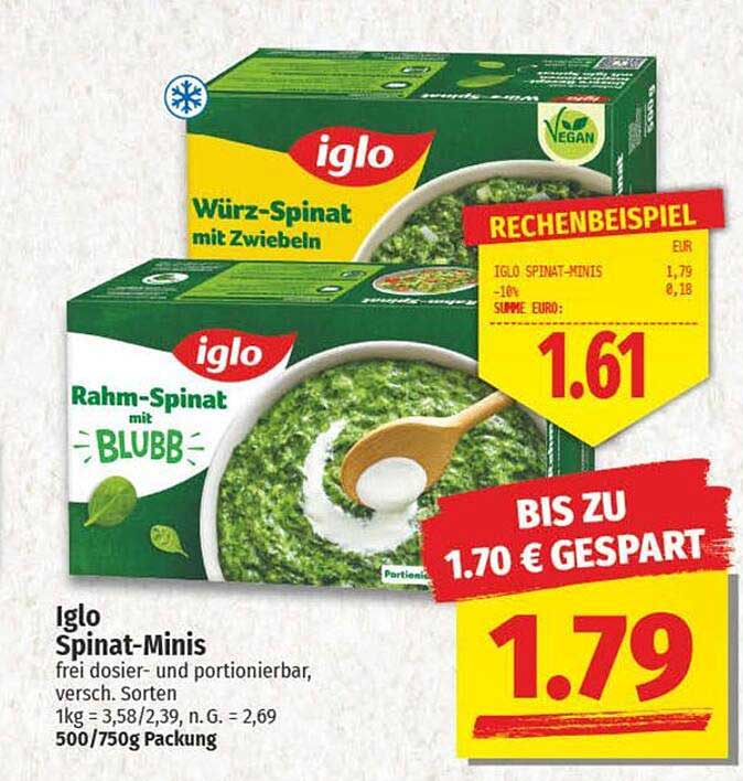 Iglo Spinat-Ministrukturen, vielseitig und gesund