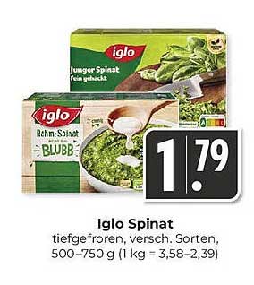 Iglo Spinat, tiefgefroren, verschiedene Sorten, 500-750 g