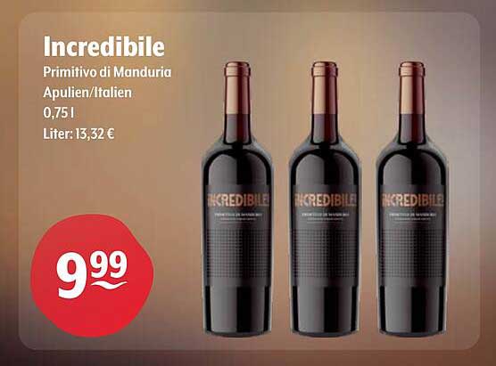 Incredibile Primitivo di Manduria Apulien/Italien 0,75 l
