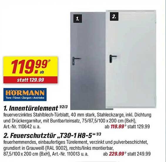 Innentür-Element mit Stahlblech-Türblatt