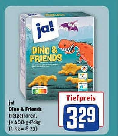 ja! Dino & Friends tiefgefroren, 1 x 400-g-Pckg.