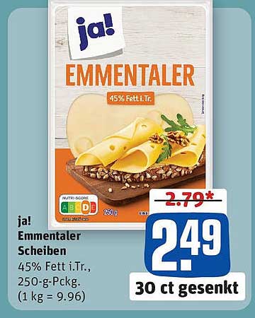 ja! Emmentaler Scheiben 250 g