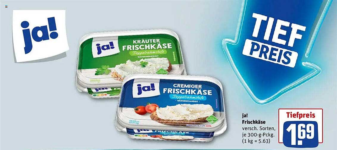 ja! Frischkäse - verschiedene Sorten, je 300-g-Pckg.
