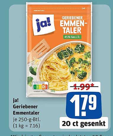 ja! Geriebener Emmentaler
