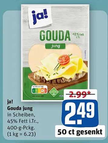 ja! Gouda jung in Scheiben 400 g