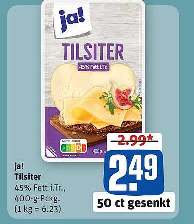 ja! Tilsiter 45% Fett i.Tr., 400-g-Pckg.