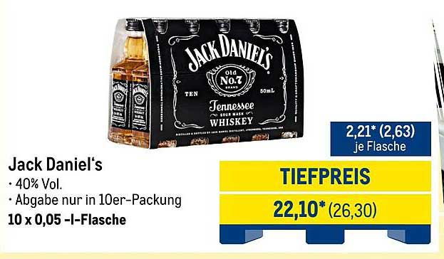 Jack Daniel's Tennessee Whiskey 10 x 0,05l