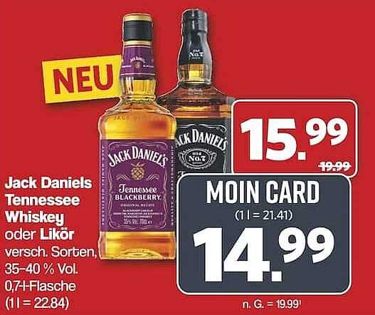 Jack Daniels Tennessee Whiskey oder Likör - verschiedene Sorten