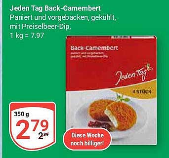 Jeden Tag Back-Camembert panierte und vorgebackene Käsevariation mit Preiselbeerdip