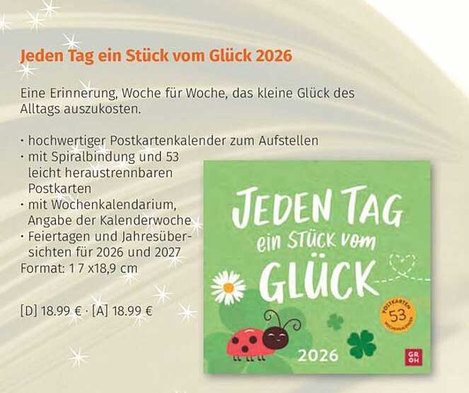 Jeden Tag ein Stück vom Glück 2026