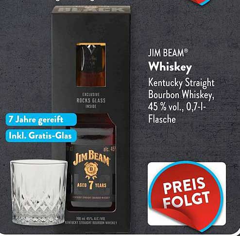 JIM BEAM® Whiskey - 7 Jahre gereift inkl. Gratis-Glas