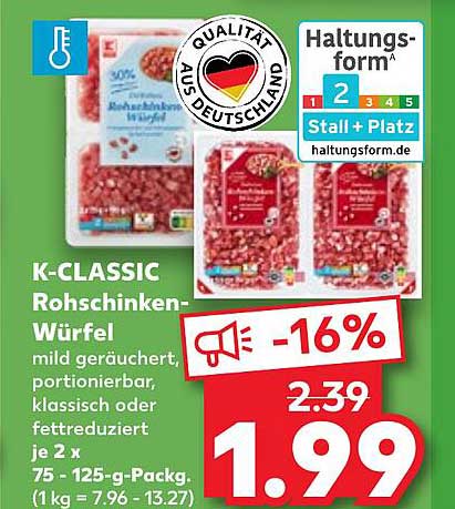 K-CLASSIC Rohschinken-Würfel