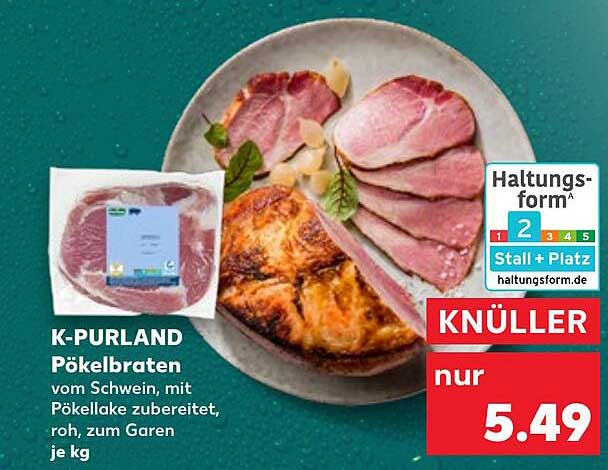 K-PURLAND Pökelschnitzel vom Schwein, mit Pökellake zubereitet, roh, zum Garen je kg
