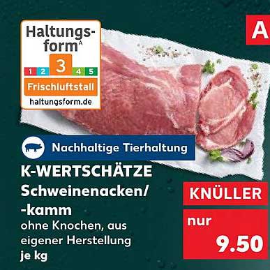 K-WERTSCHÄTZE Schweineacken/-kamm ohne Knochen, aus eigener Herstellung je kg