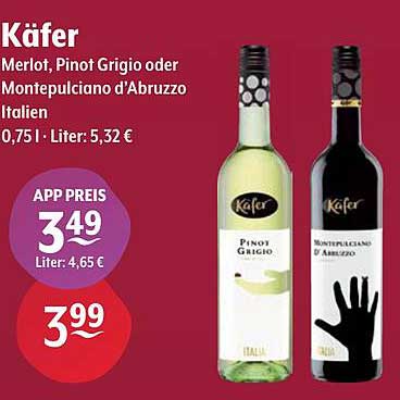 Käfer Merlot, Pinot Grigio oder Montepulciano d'Abruzzo 0,75 L