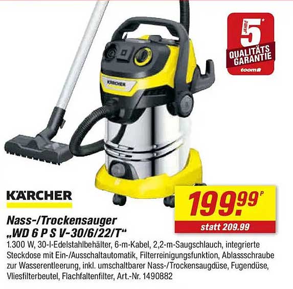 KÄRCHER Nass-/Trockensauger, WD 6 P S V-30/6/22/T