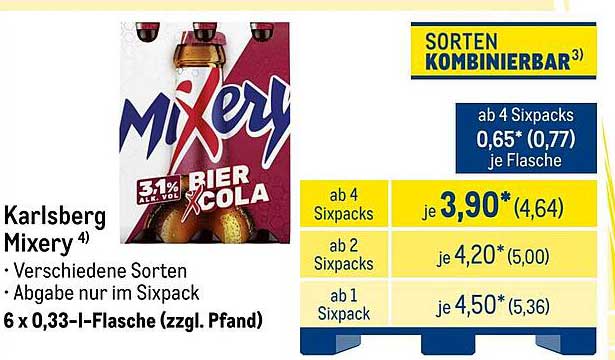 Karlsberg Mixery BIER & COLA 6 x 0,33 l (zzgl. Pfand)