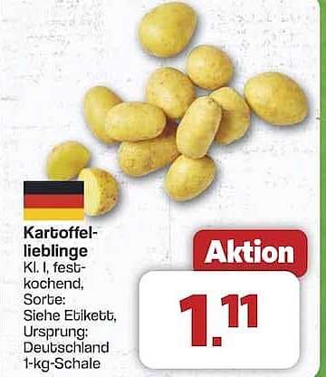 Kartoffel-Lieblinge Kl. I, festkochend - 1 kg Schale
