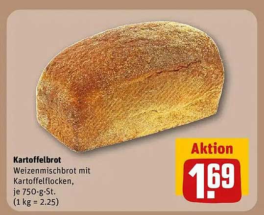 Kartoffelbrot - Weizenmischbrot mit Kartoffelflocken, je 750-g-St.
