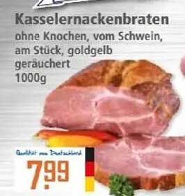 Kasseler Nackenbraten ohne Knochen, vom Schwein, goldgelb geräuchert 1000g